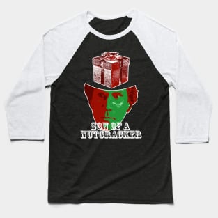 Son Of A Nutcracker Elf Quote Christmas Knit Baseball T-Shirt